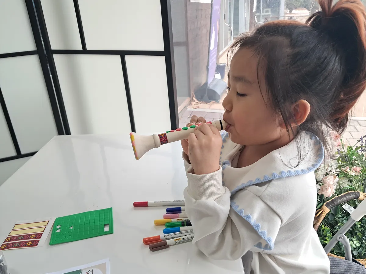 태평소를 불고있는 수강생 사진