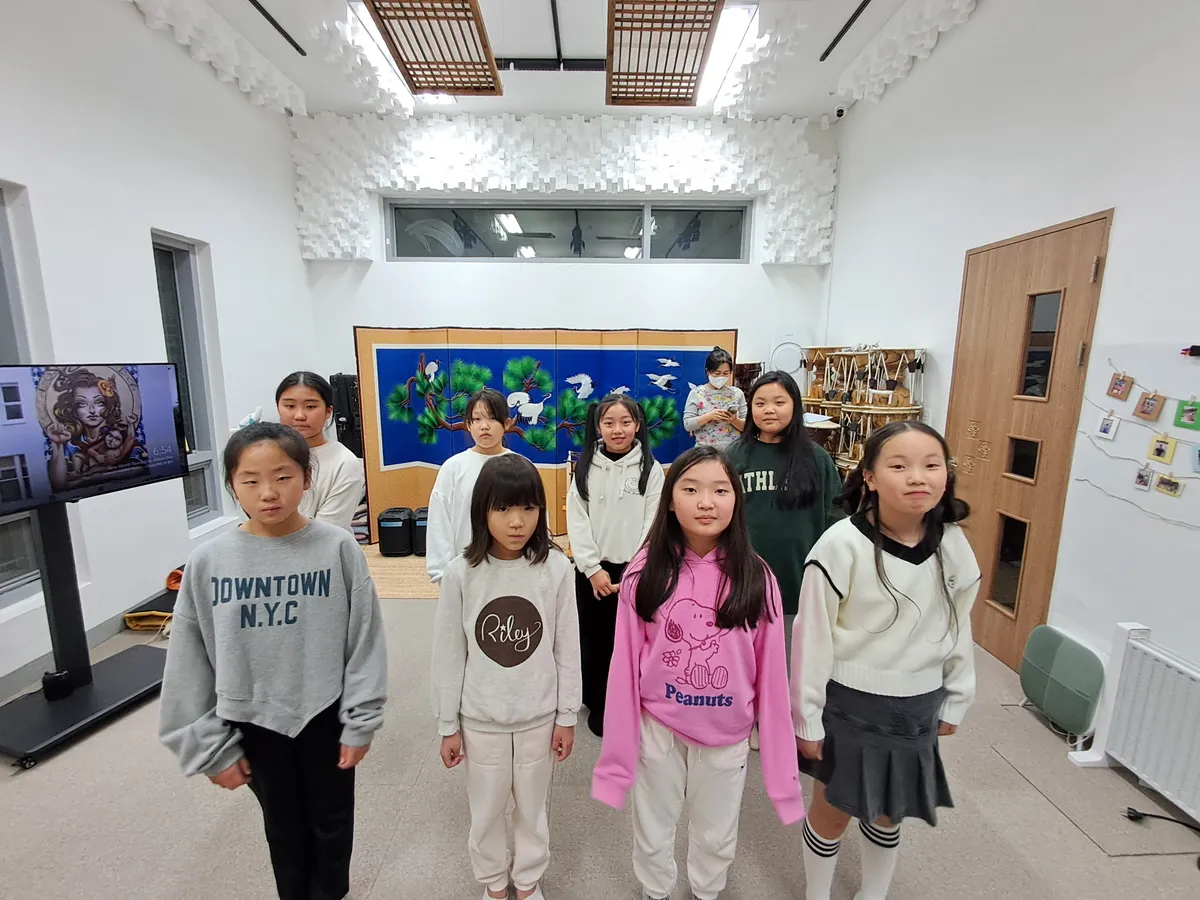 단체 연습중인 김포국악원 아이들